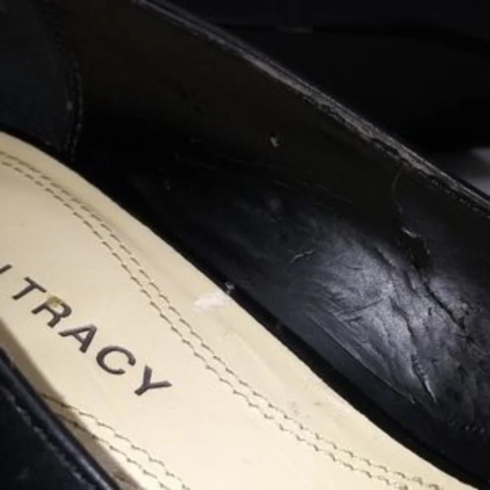 Ellen Tracy | Black Open Toe Wedges Sz 9.5